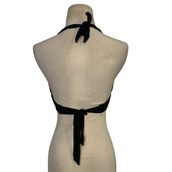 Robin Piccone Carly Lace Halter Bikini Top in Black Size XS - Picture 2 of 14